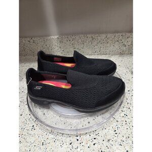 Skechers Shoes Womens 7.5 Go Walk 4 Goga Max Sneakers 14148 Black Fabric Slip On